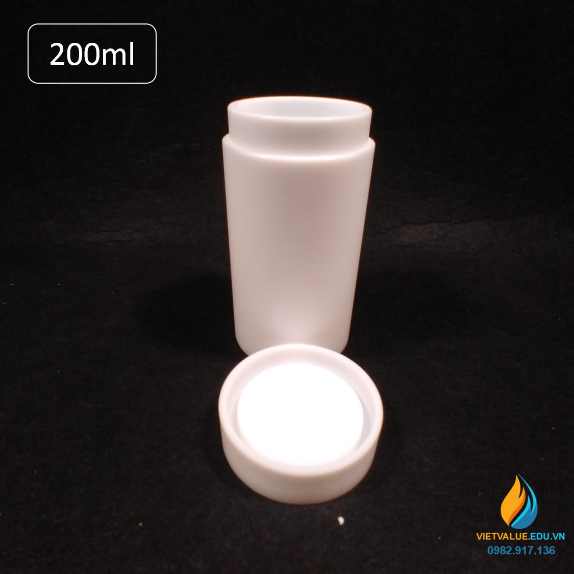 Lõi PTFE bể thủy nhiệt 200ml, lõi lò phản ứng hấp nhiệt thủy lực 200ml nhựa PTFE