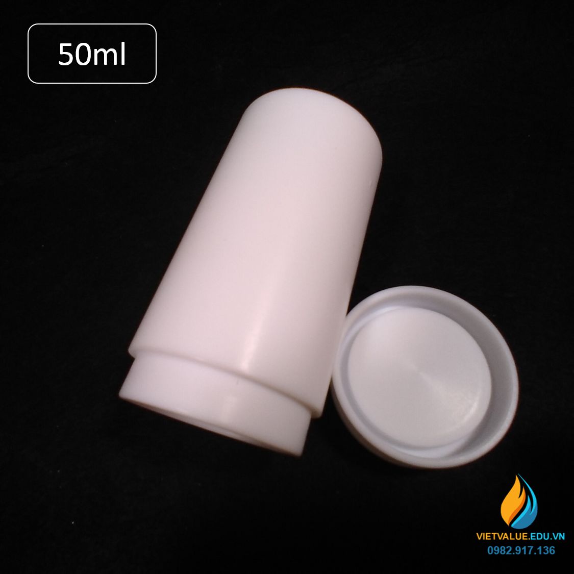 Lõi PTFE bể thủy nhiệt 50ml, lõi lò phản ứng hấp nhiệt thủy lực 50ml nhựa PTFE