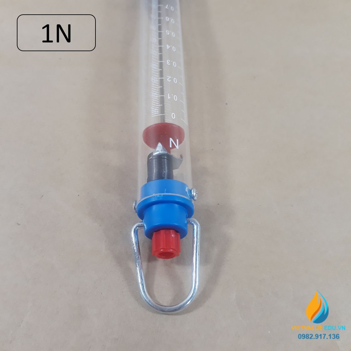 Lực kế lò xo, khung tròn, thí nghiệm cơ học, giới hạn đo 1N