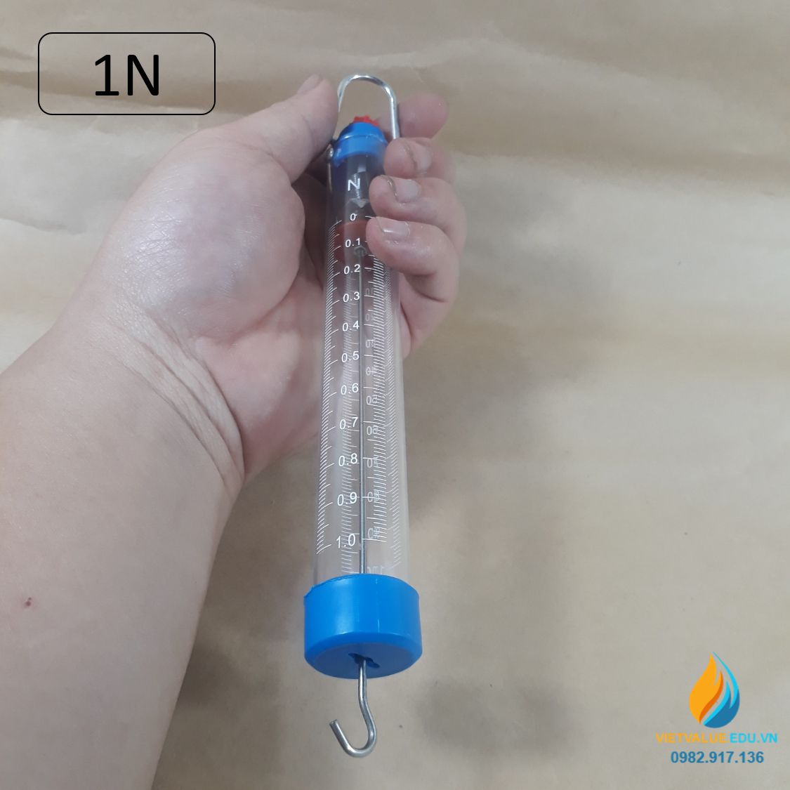 Lực kế lò xo, khung tròn, thí nghiệm cơ học, giới hạn đo 1N