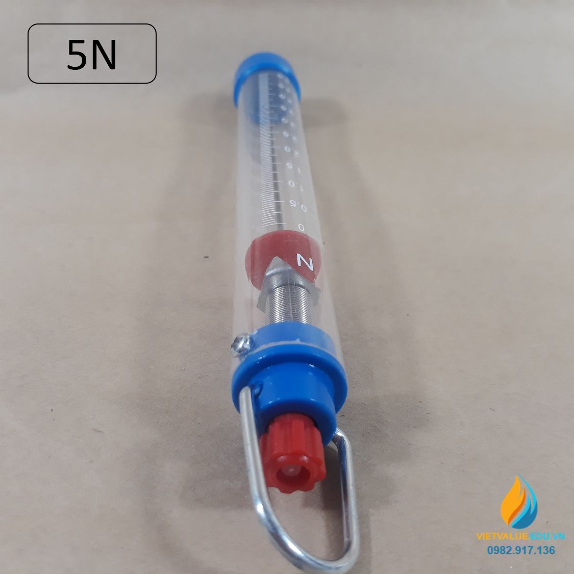 Lực kế lò xo, khung tròn, thí nghiệm cơ học, giới hạn đo 5N