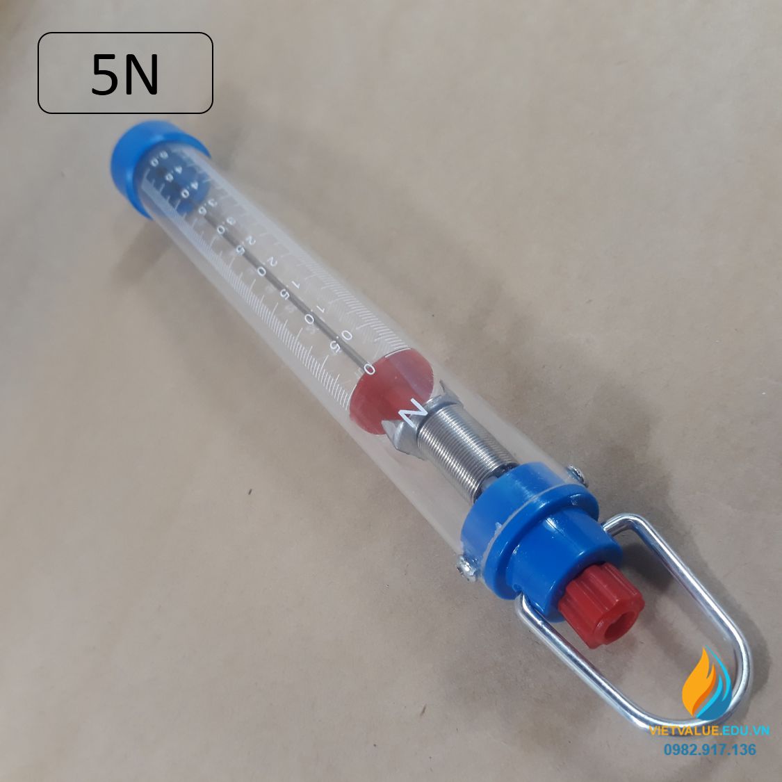 Lực kế lò xo, khung tròn, thí nghiệm cơ học, giới hạn đo 5N