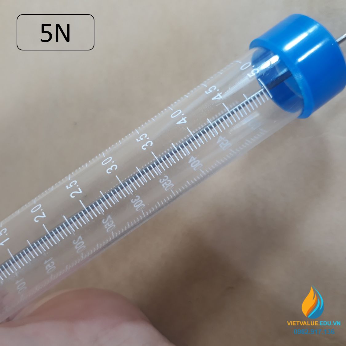 Lực kế lò xo, khung tròn, thí nghiệm cơ học, giới hạn đo 5N