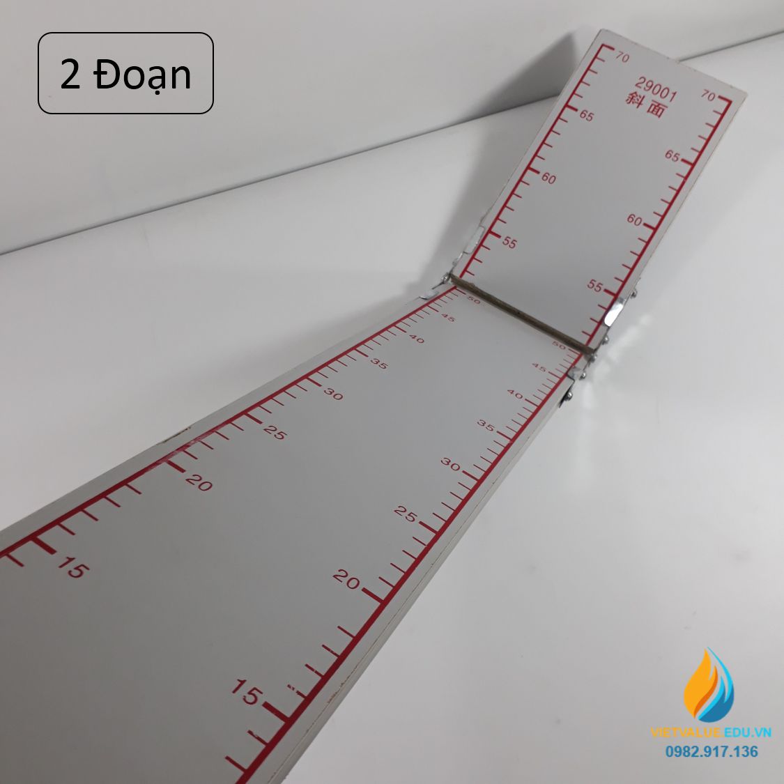 Máng nghiêng 2 đoạn chất liệu gỗ, chiều cao 15cm, chiều dài 30cm thực hành cơ học