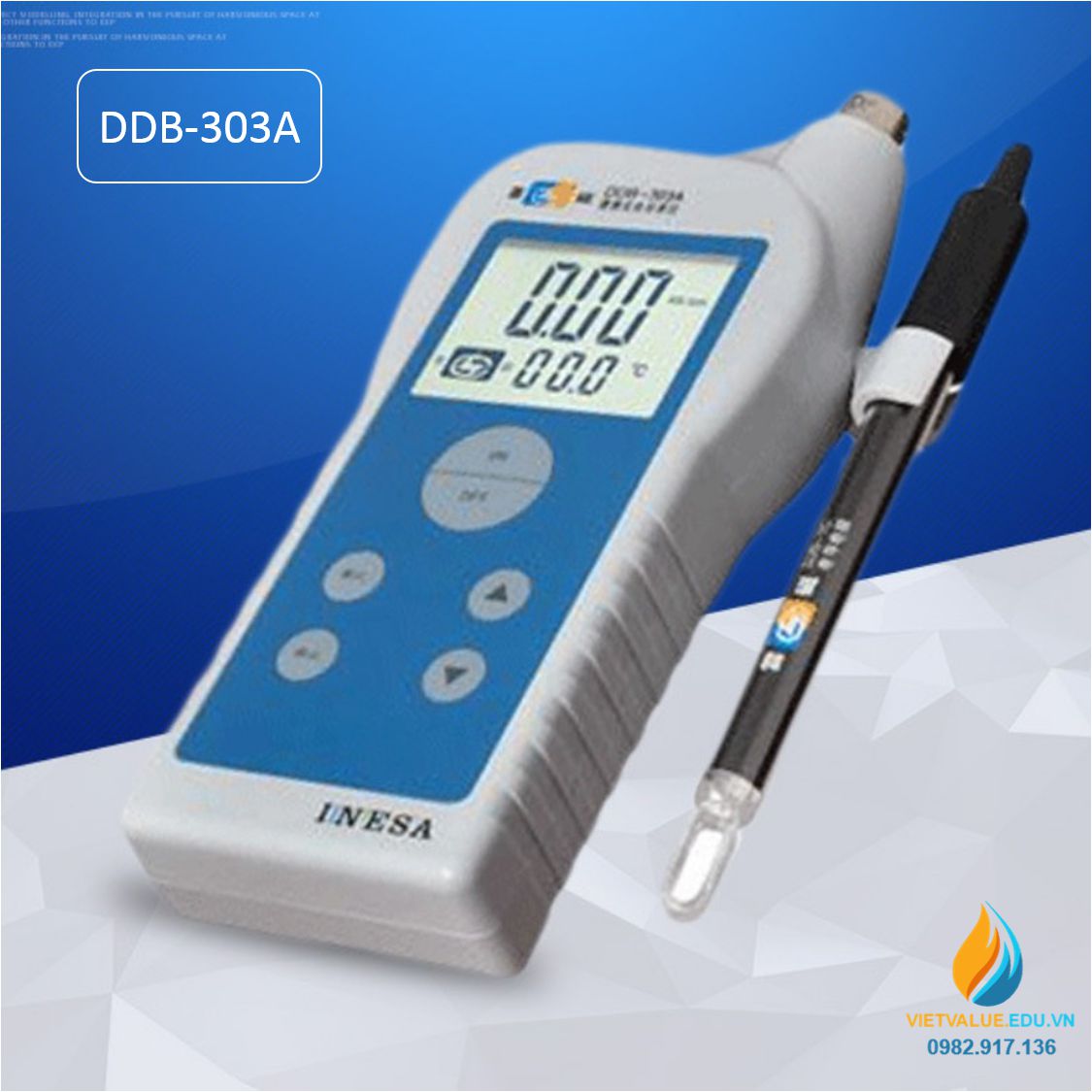 Máy đo độ dẫn điện TDS cầm tay, model DDB-303A, mức đo 100mS/cm, hiển thị LCD