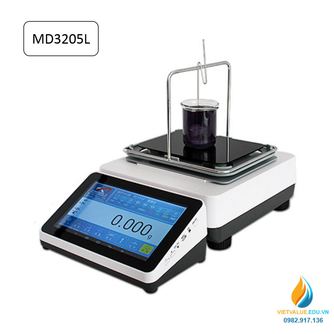 Máy đo mật độ MD3205L, khối lượng phân tích 300gam, độ chia 0.005g, hiển thị LCD