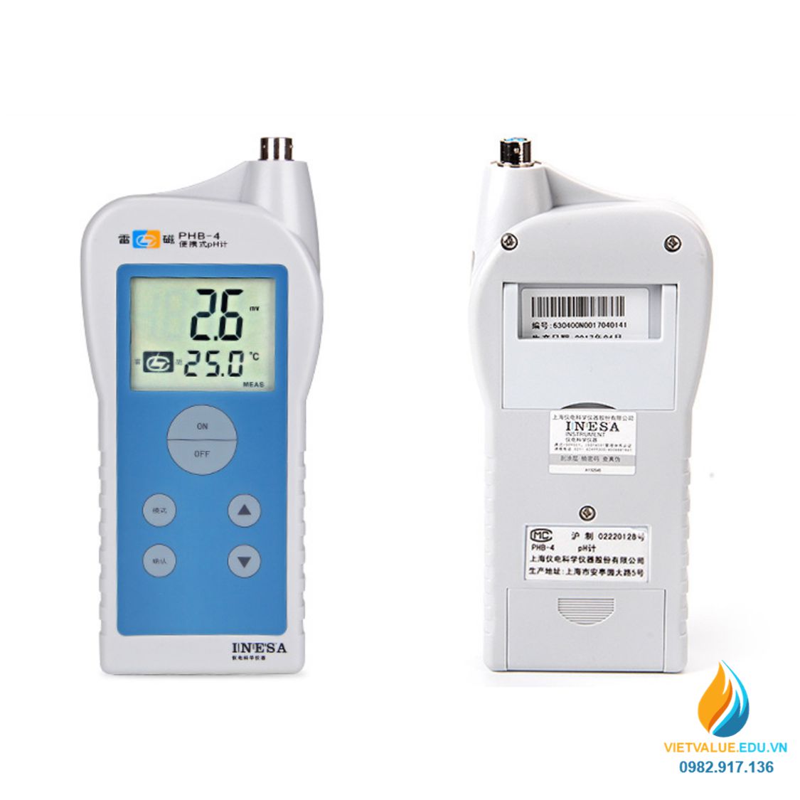 Máy đo PH cầm tay, model PH4, khoảng đo từ 0.00 đến 14.00PH, hiển thị LCD