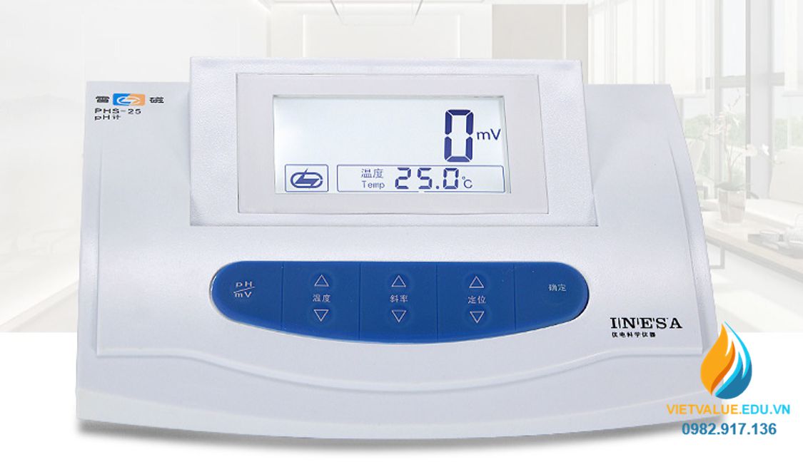Máy đo Ph để bàn, model PHS-25, khoảng đo 0.01 đến 10.00PH, sai số 0.01PH