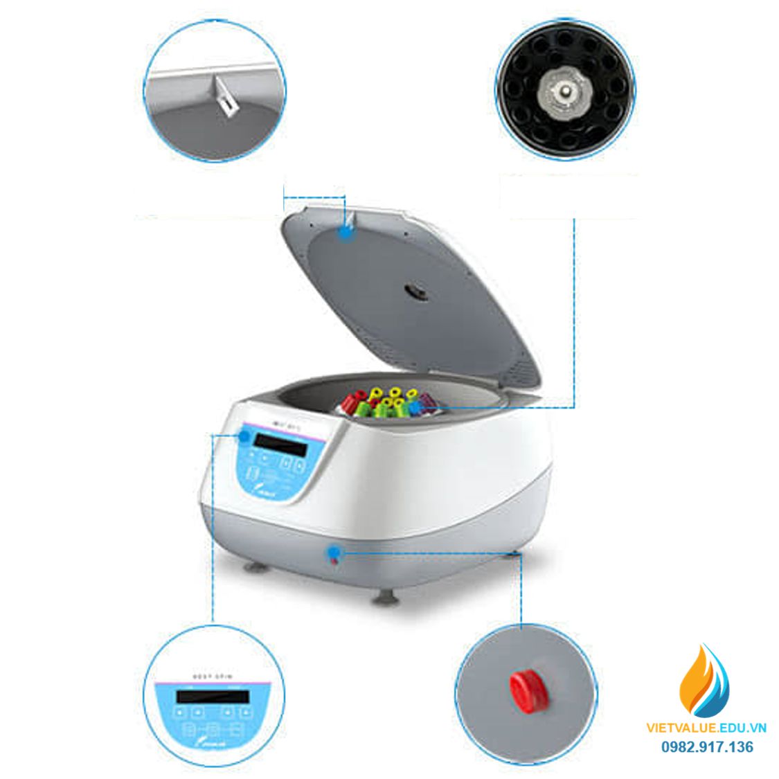 Máy ly tâm màn hỉnh kỹ thuật số, 6 lỗ 50ml, tốc độ quay từ 100RPM đến 5000rpm