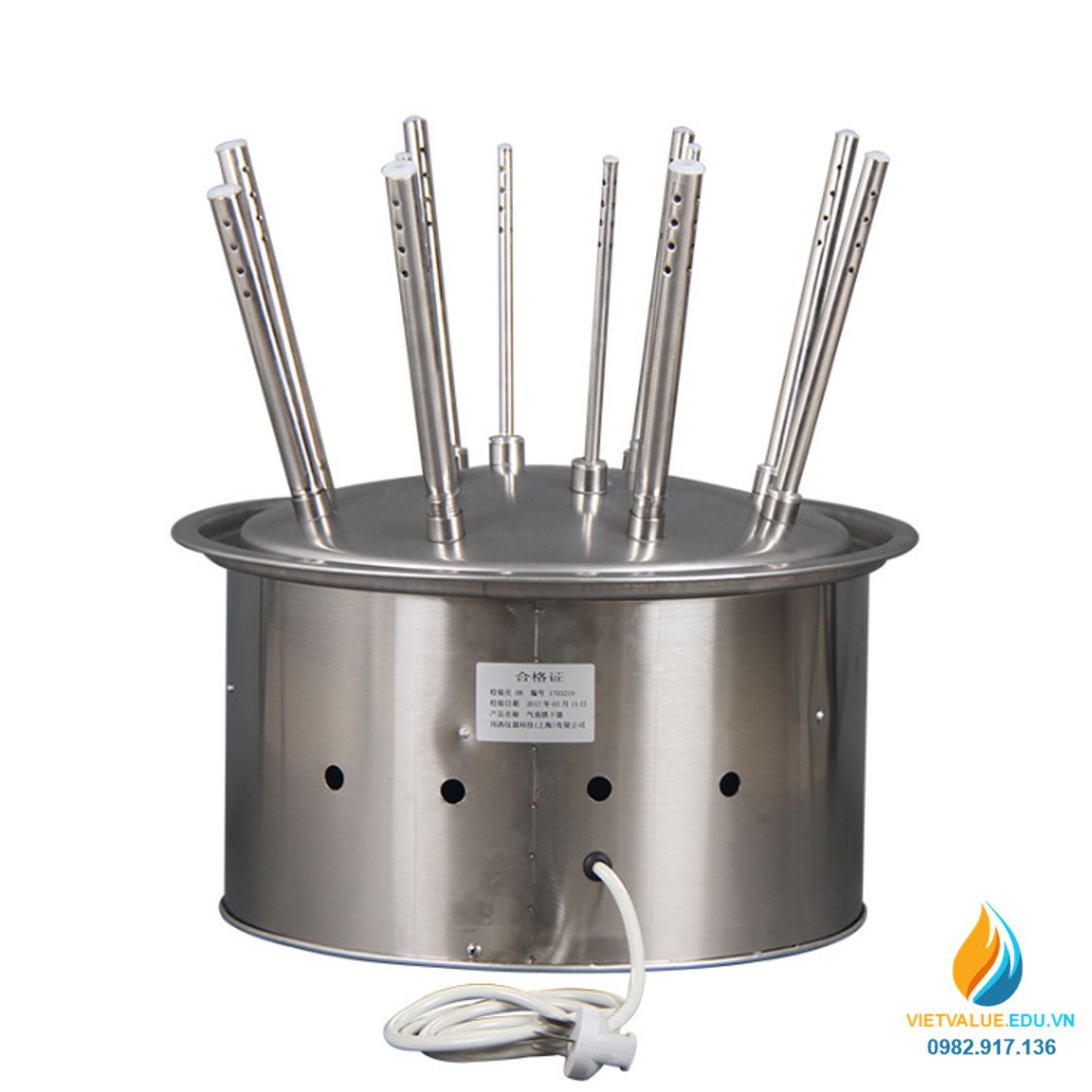 Máy sấy khô dụng cụ thí nghiệm, nhiệt độ mã 120 độ C, 20 que cắm sấy