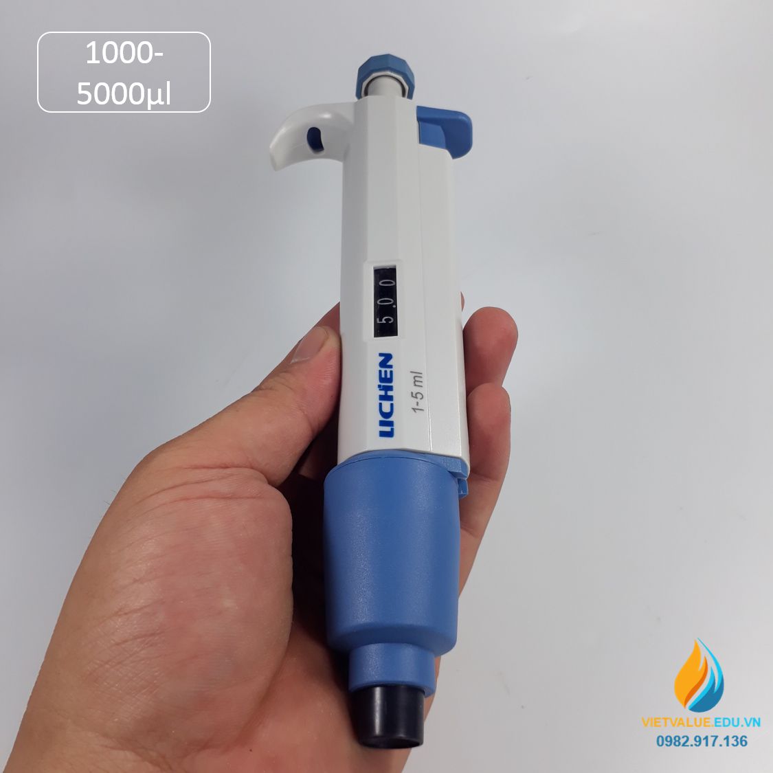 Micropipette 1000-5000μl đơn kênh Lichen, micropipet hút phòng thí nghiệm