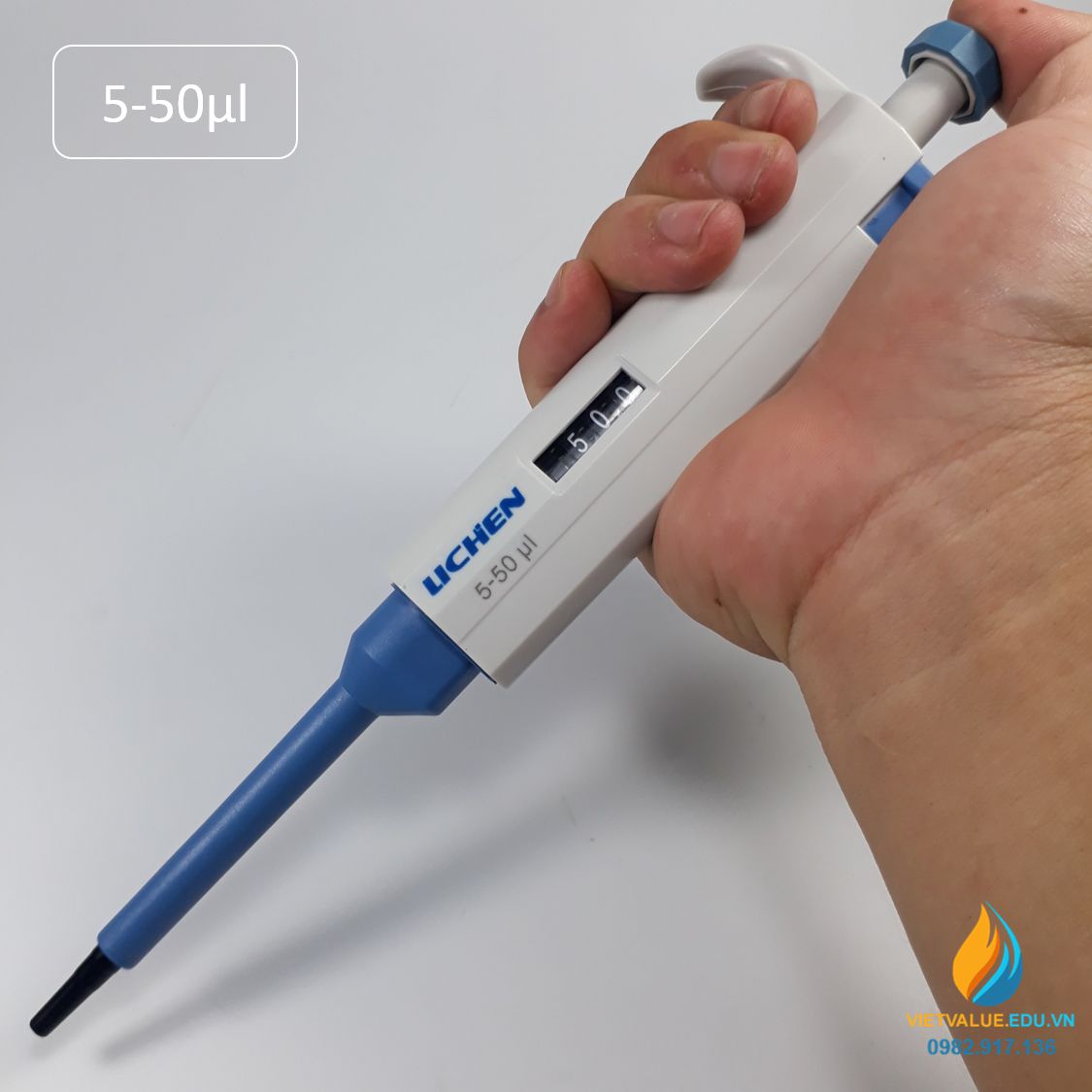 Micropipette 5-50μl đơn kênh Lichen, micropipet hút phòng thí nghiệm