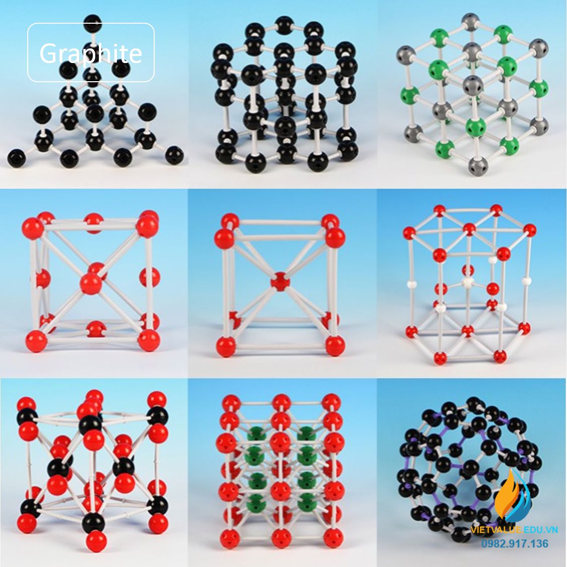 Mô hình phân tử Graphite, than chì, mô hình phân tử hóa học