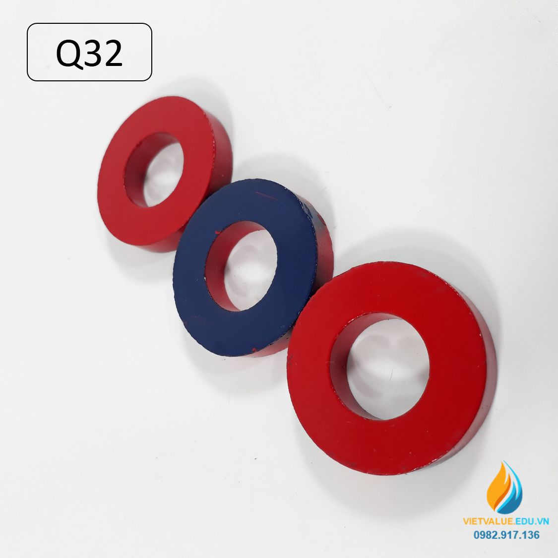 Nam châm tròn Q32 đường kính ngoài 32m, trong 16mm, nam châm thí nghiệm từ tính