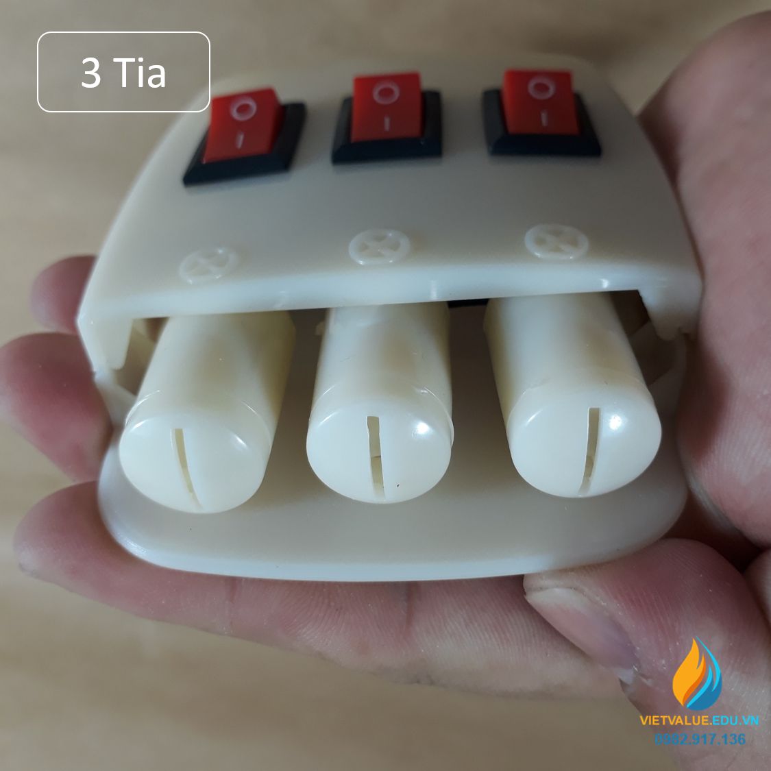 Nguồn sáng lazer 3 tia màu đỏ, có khe sáng, độ đơn sắc cao, sử dụng pin AAA