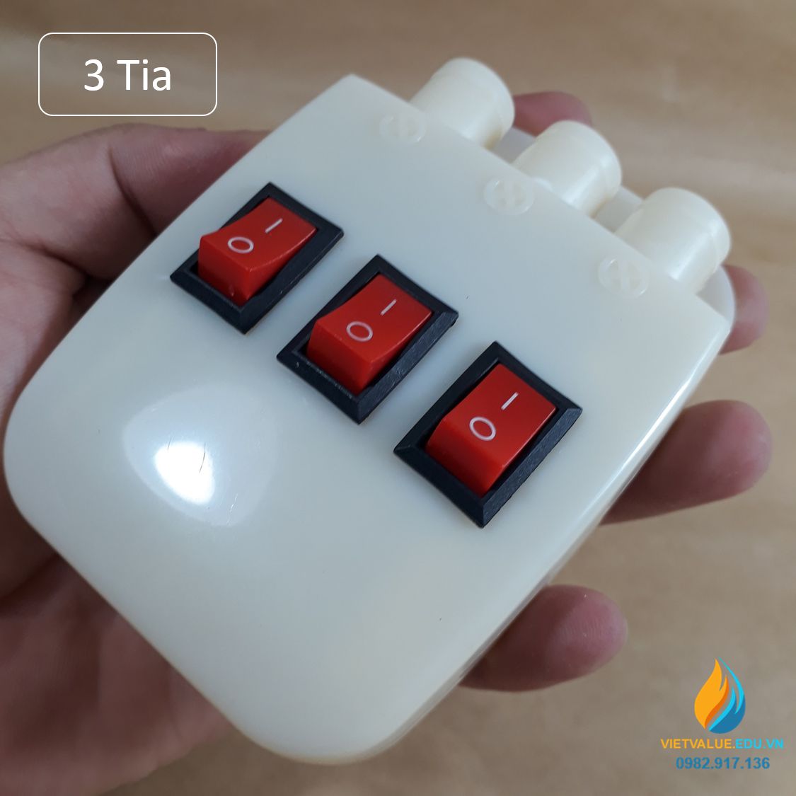 Nguồn sáng lazer 3 tia màu đỏ, có khe sáng, độ đơn sắc cao, sử dụng pin AAA