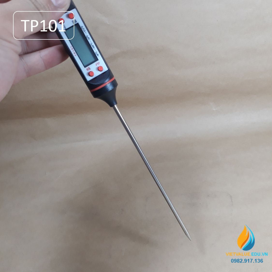 Nhiệt kế que điện tử TP101 khoảng đo từ - 50 đến 300 độ C chiều dài que 15cm, độ chính xác cao