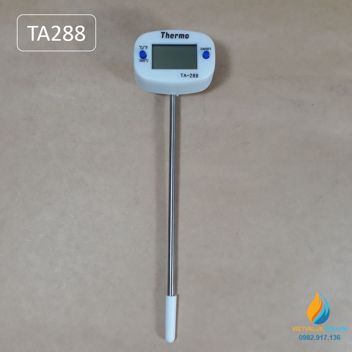 Nhiệt kế điện tử que TA288 khoảng đo từ - 50 đến 300 độ C chiều dài que 15cm, độ chính xác cao