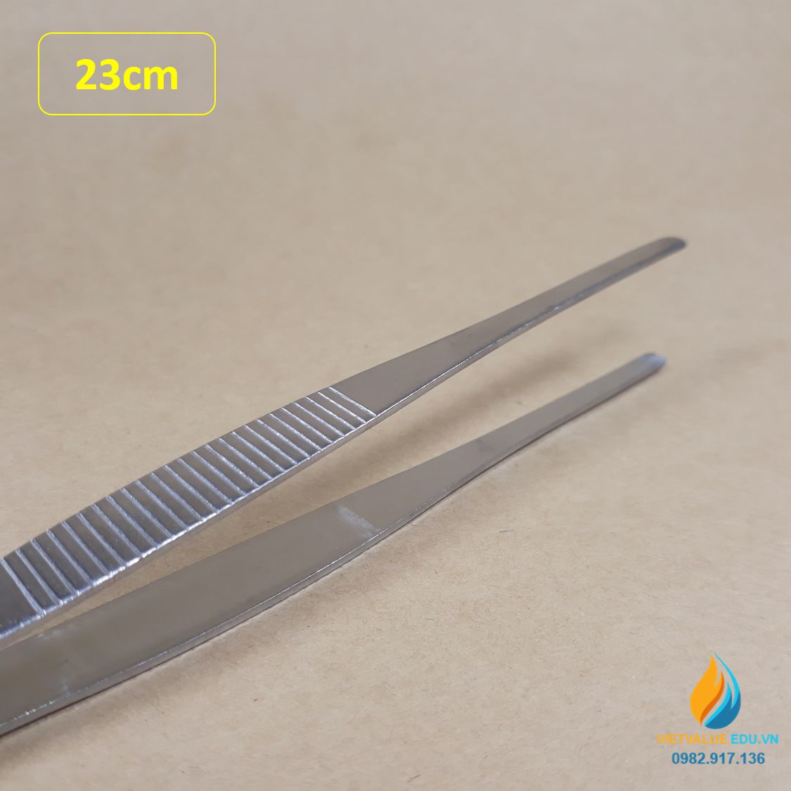 Nhíp gắp mẫu vật phòng thí nghiệm théo không gỉ, dài 20cm, bản to