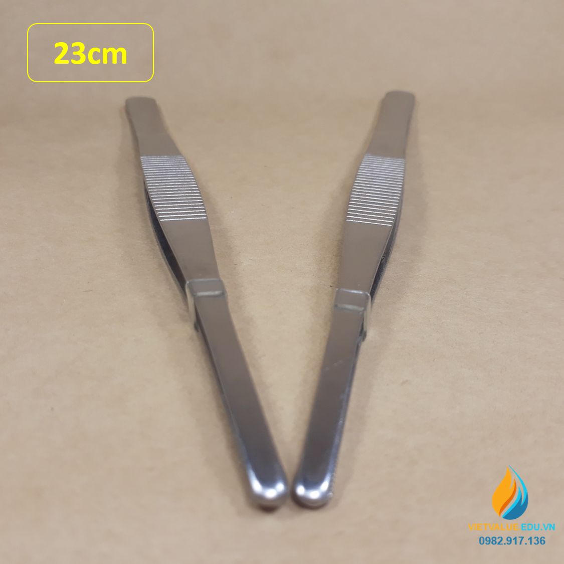 Nhíp gắp mẫu vật phòng thí nghiệm théo không gỉ, dài 20cm, bản to