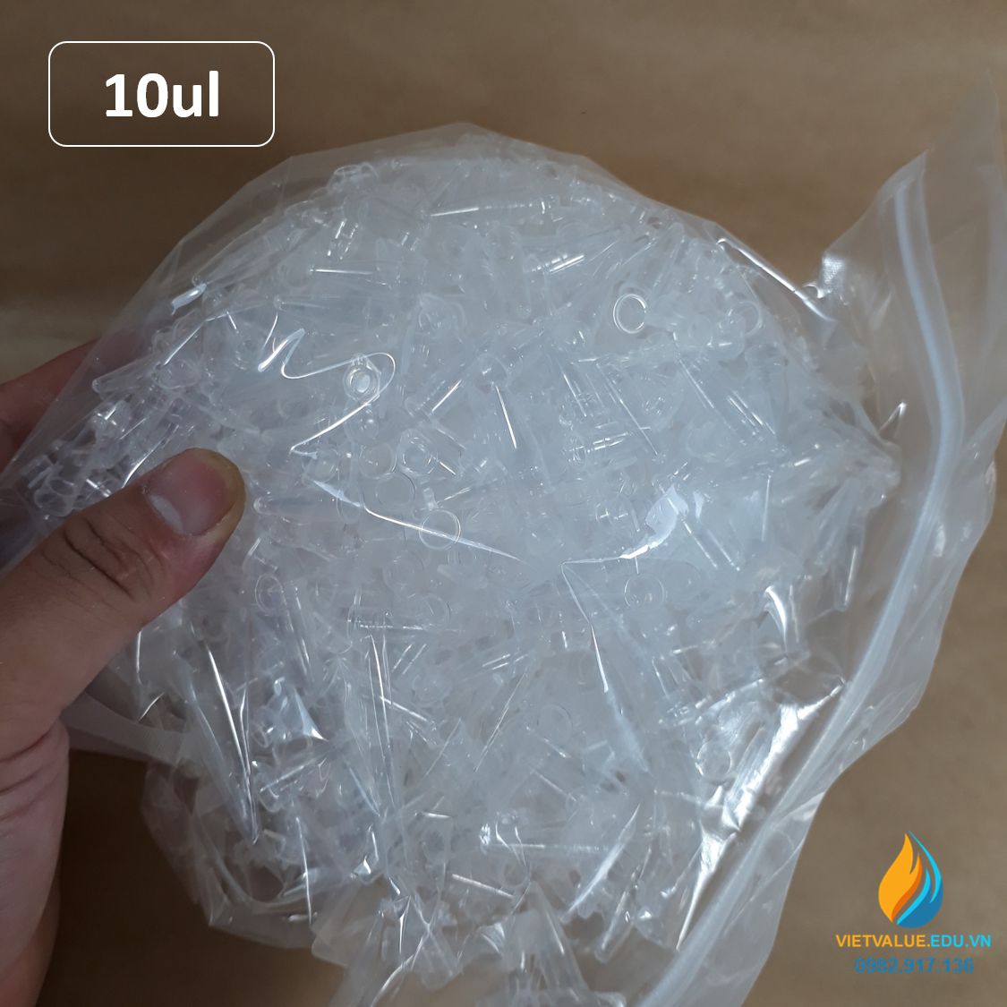 Đầu côn trắng, dung tích 10ul, đóng gói túi 1000 cái, hãng Biologix Mỹ, tiệt trùng hoàn toàn