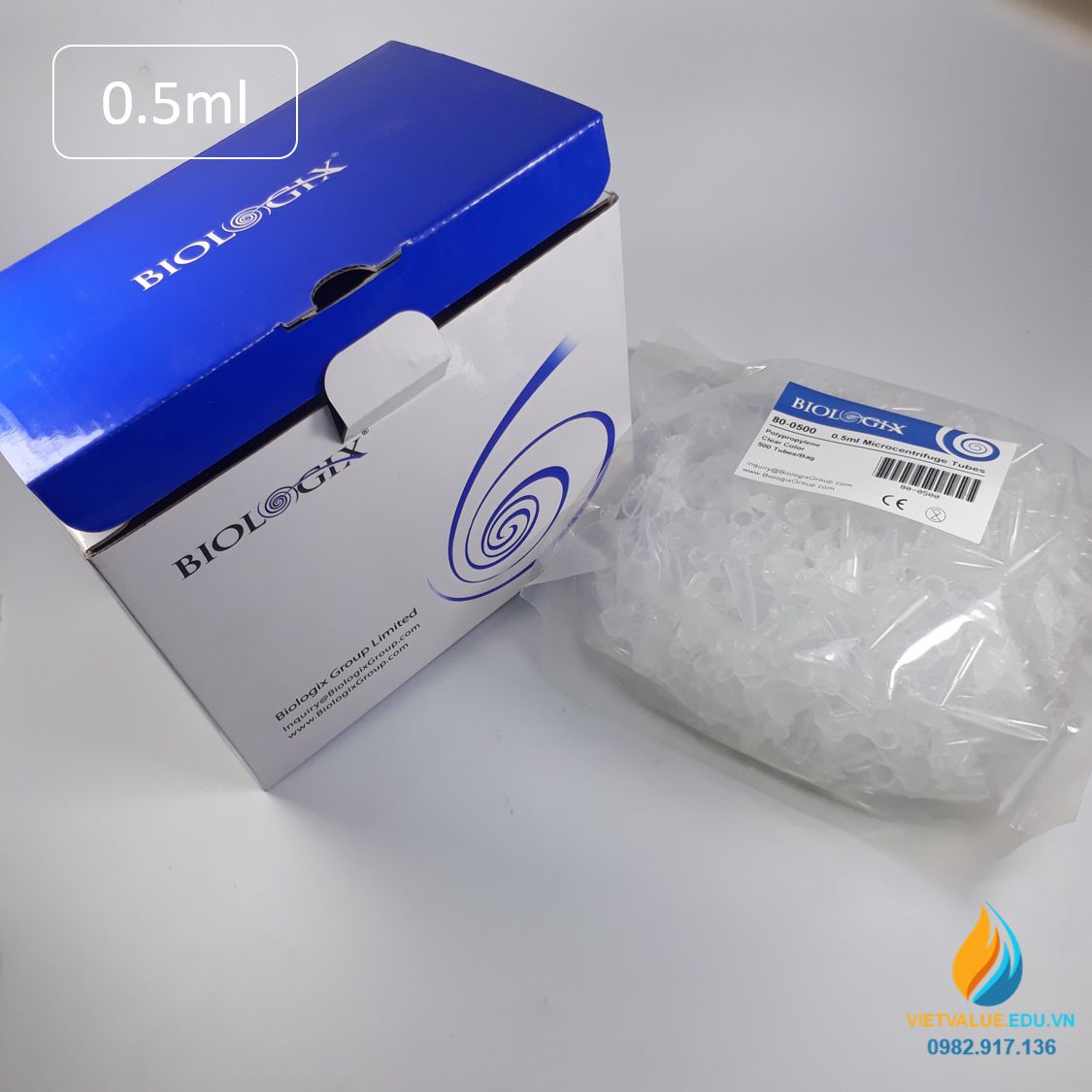 Ống eppedort dung tích 0.5ml hãng Biologix Mỹ tiệt trùng