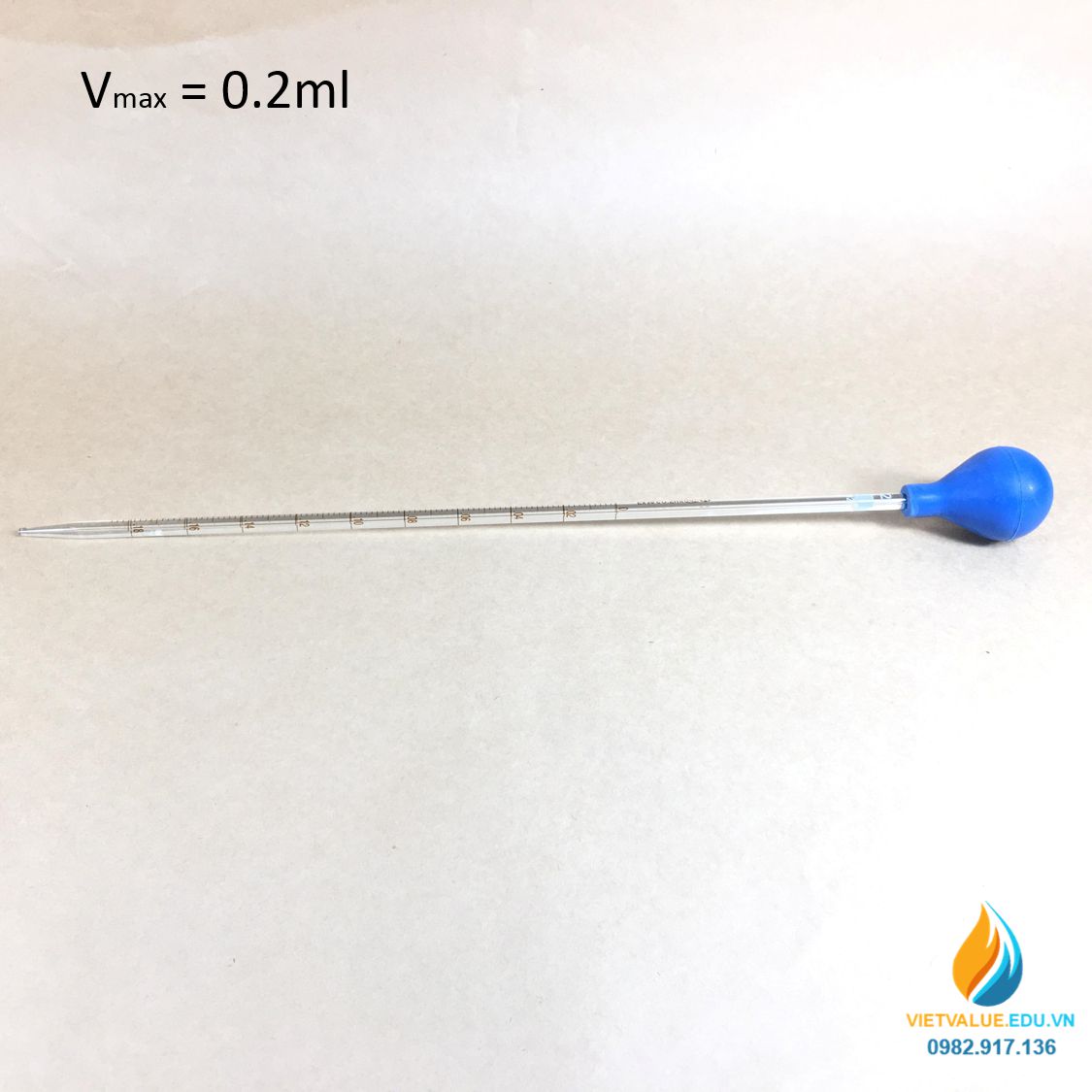 Ống hút thủy tinh, vạch chia, dung tích 0,2ml