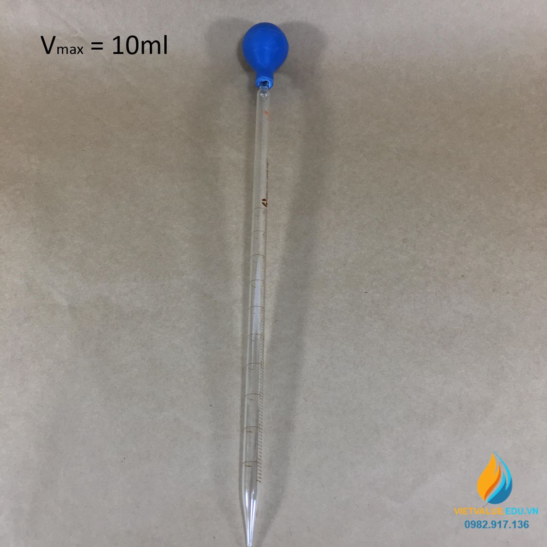 Ống hút thủy tinh, vạch chia, dung tích 10ml