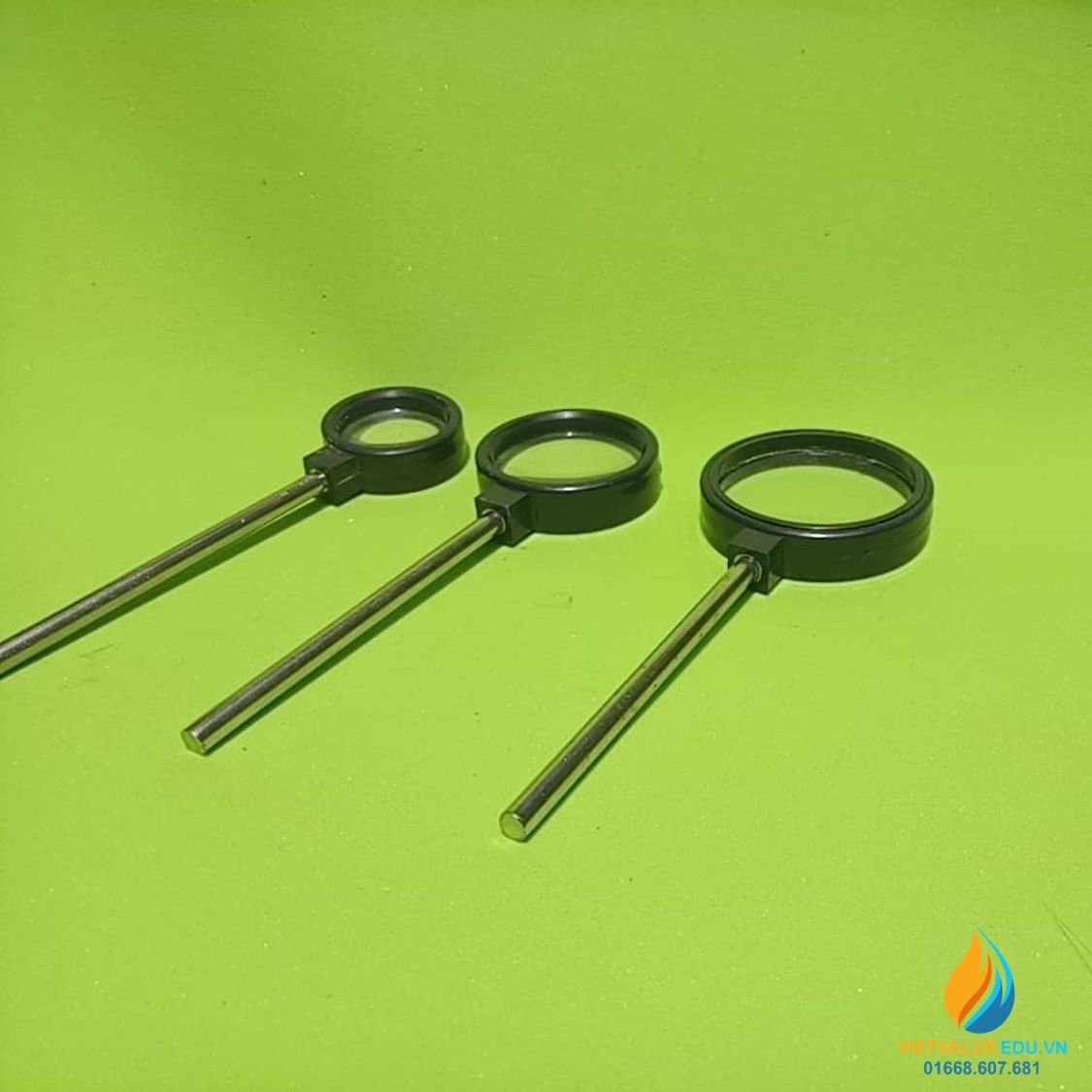 Ống kính phân kỳ, thanh cắm, đường kính 3 cm, tiêu cự 5cm