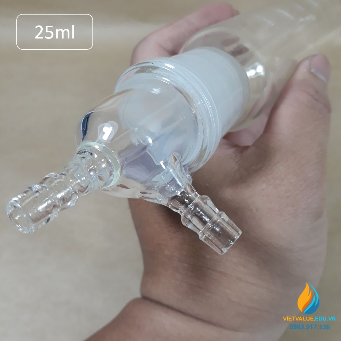 Ống lấy mẫu khí, dung tích 25ml, thủy tinh chịu lực, vạch chia