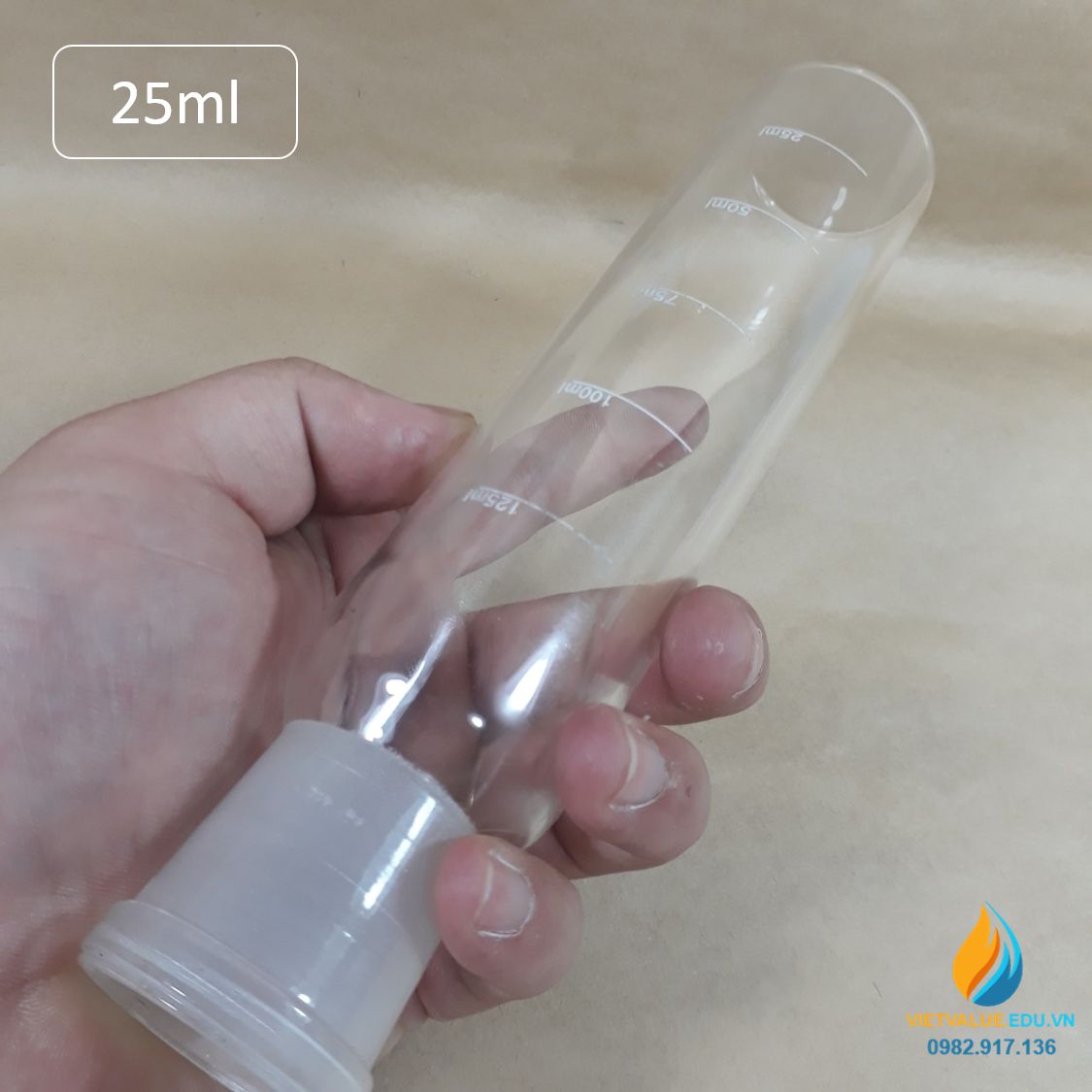 Ống lấy mẫu khí, dung tích 25ml, thủy tinh chịu lực, vạch chia