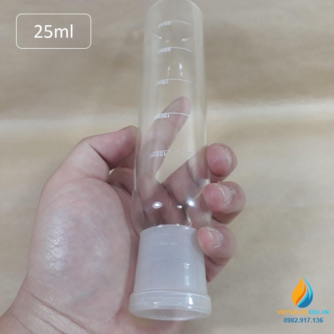 Ống lấy mẫu khí, dung tích 25ml, thủy tinh chịu lực, vạch chia