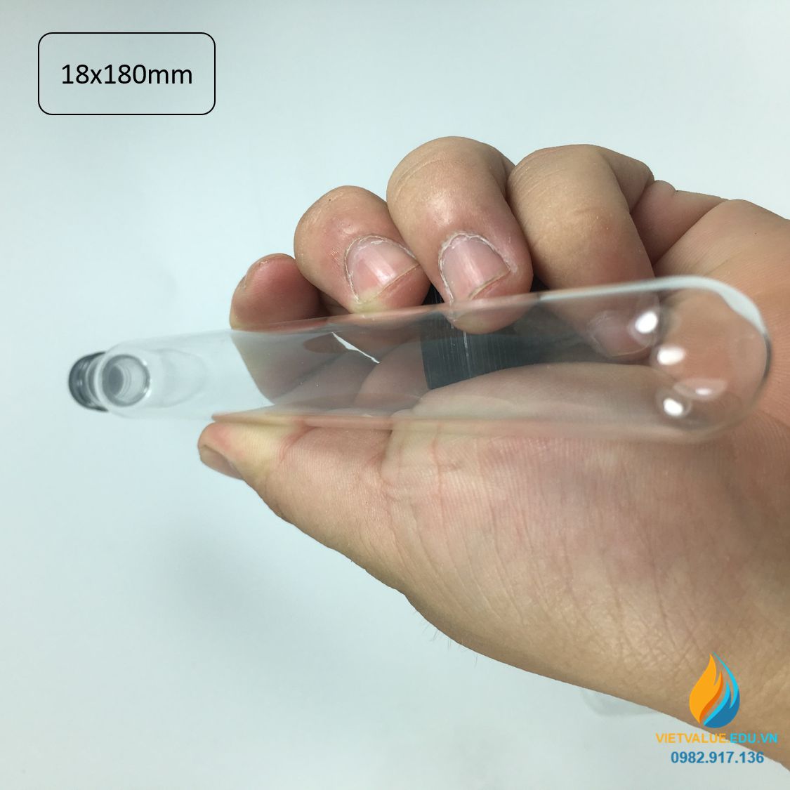 Ống nghiệm thủy tinh kỵ khí kích thước 18mm x 180mm nút cao su, nắp xoáy, kín khí