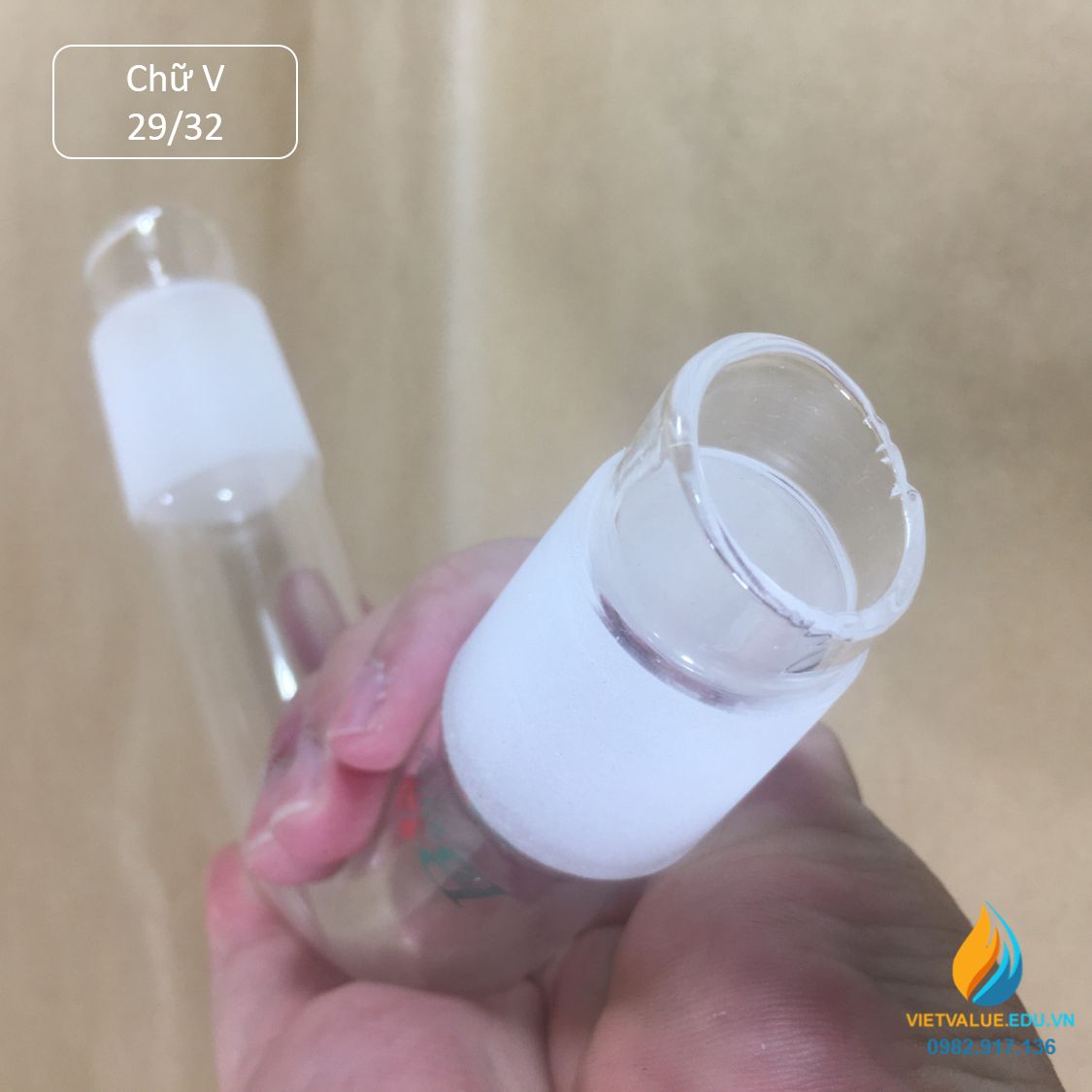 Cổ nối chữ V 29, cổ nối thủy tinh cổ nhám hãng Bomex