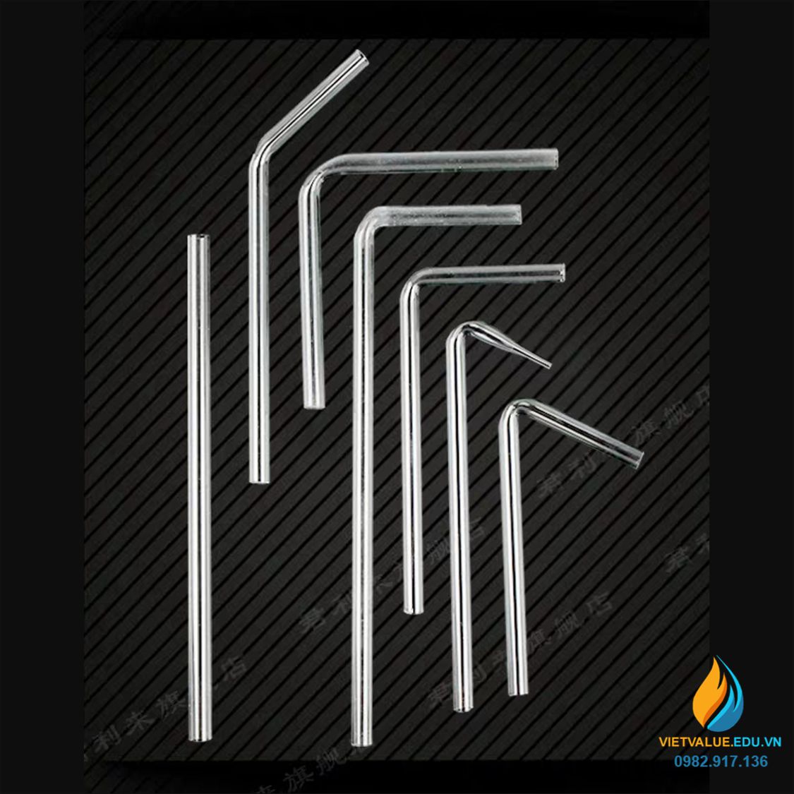 Ống dẫn thủy tinh thẳng, đường kính trong 5mm, dài 10cm