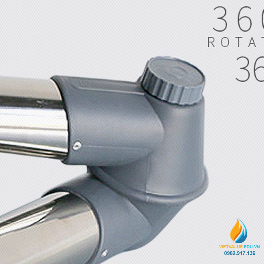 Ông xả hút bụi phổ quang bằng thép không gỉ xoay 360 độ điều chỉnh hướng