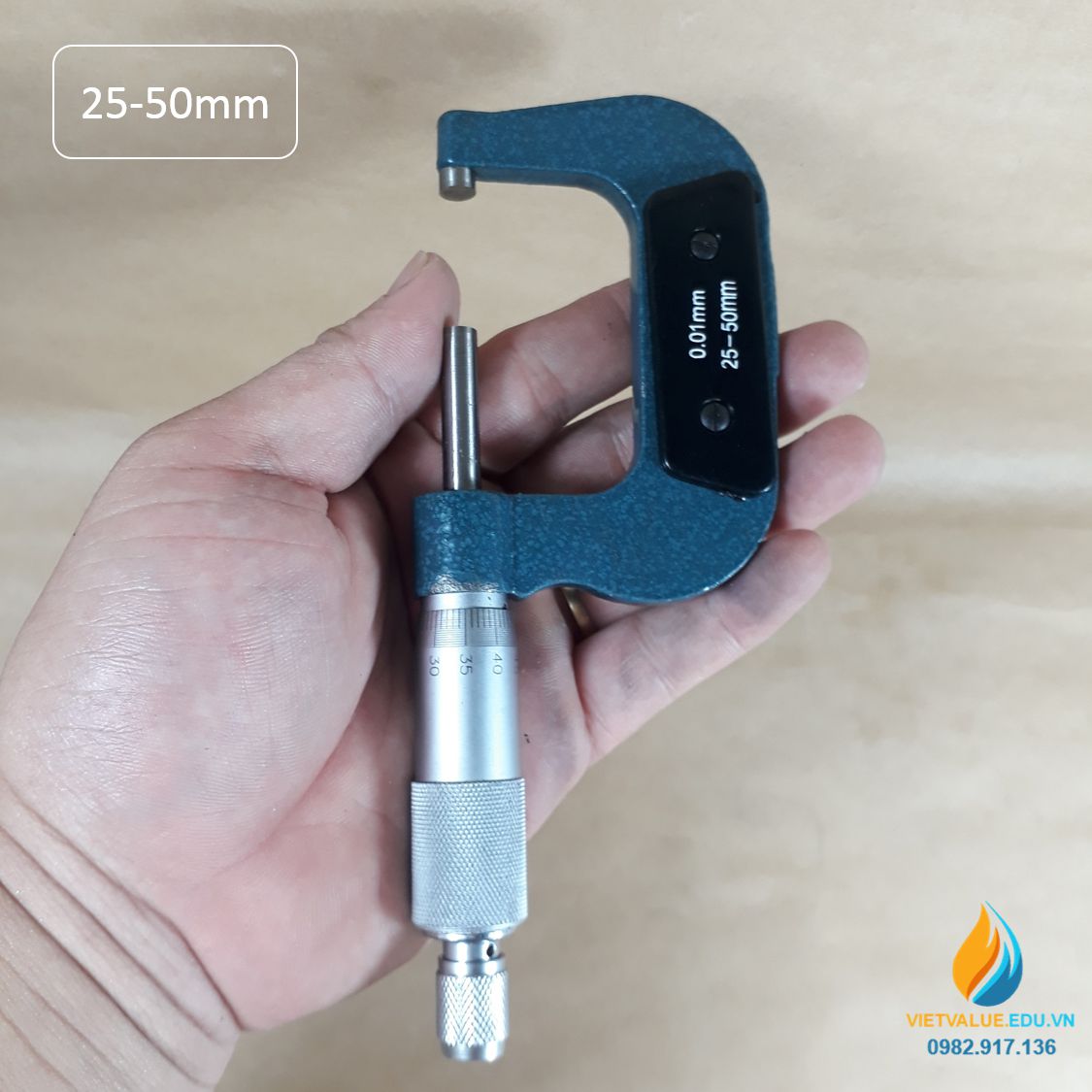 Thước kẹp panme phạm vi đo 25-50mm, giá trị đọc 0.01mm, thép không gỉ chất lượng cao