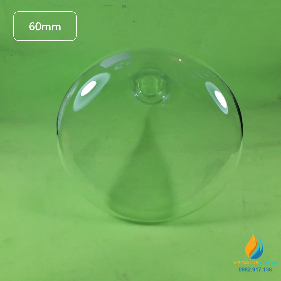 Phễu rót thủy tinh, rót hóa chất, đường kính miệng 60mm, phễu thủy tinh