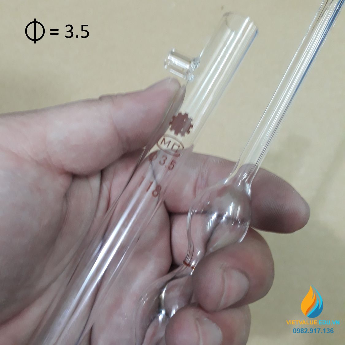 Nhớt kế thủy tinh đo độ nhớt dung dịch, đường kính ống phễu 3.5