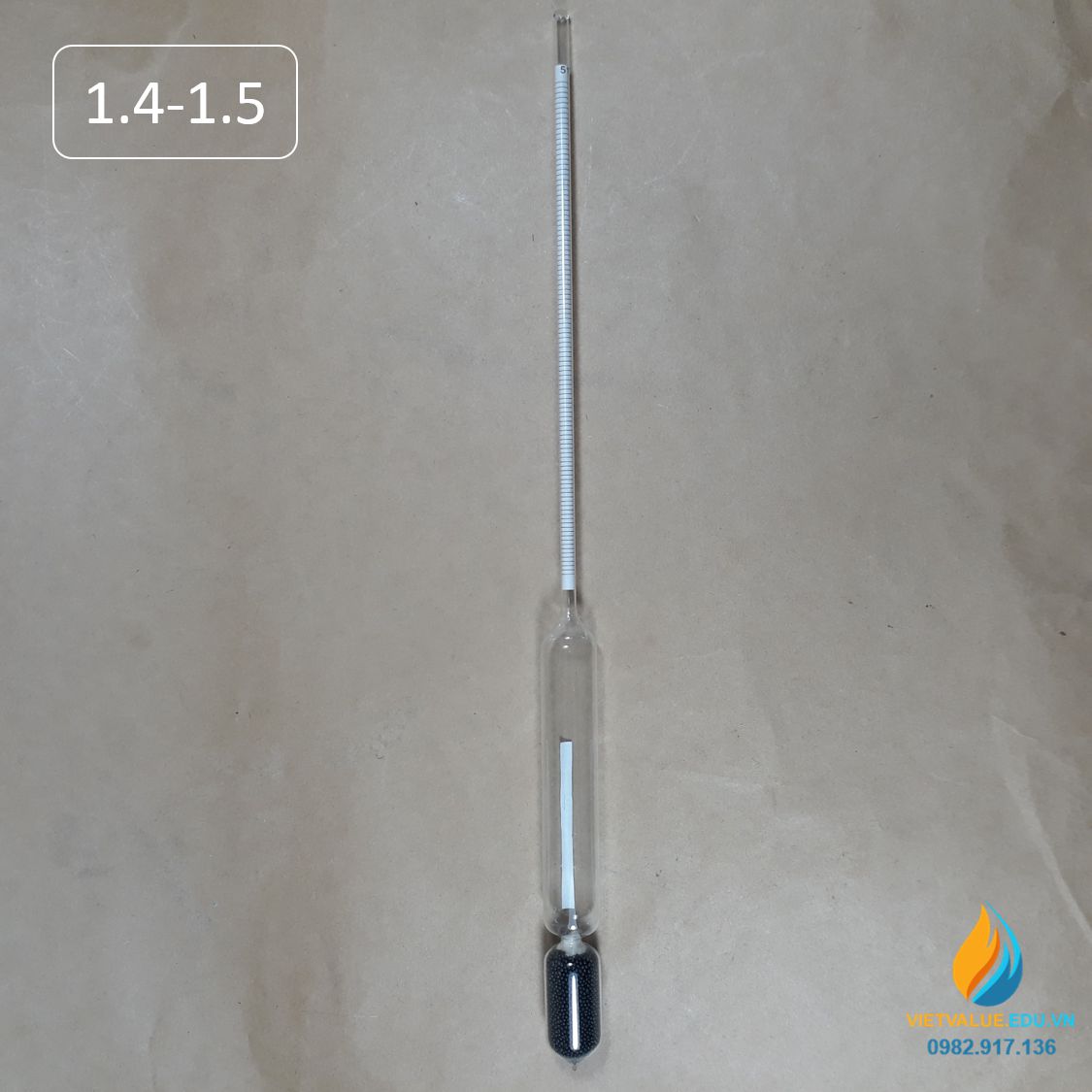 Tỷ trọng kế 1,4-1,5, tỷ trọng kế thủy tinh vạch chia chính xác, đo mật độ chất lỏng