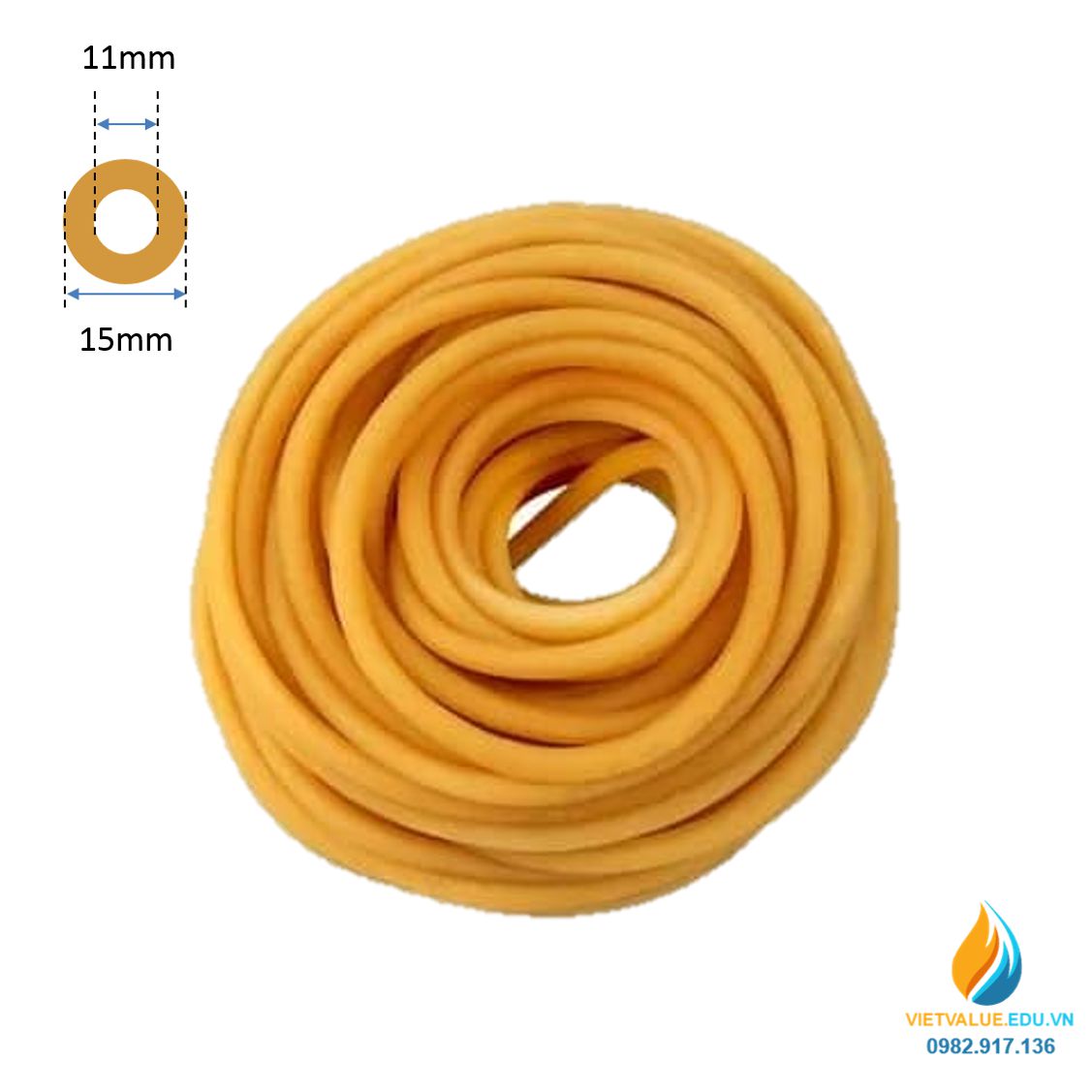 Ống dẫn silicon vàng đục chịu hóa chất kích thước 6mmx9mm dài 3 mét