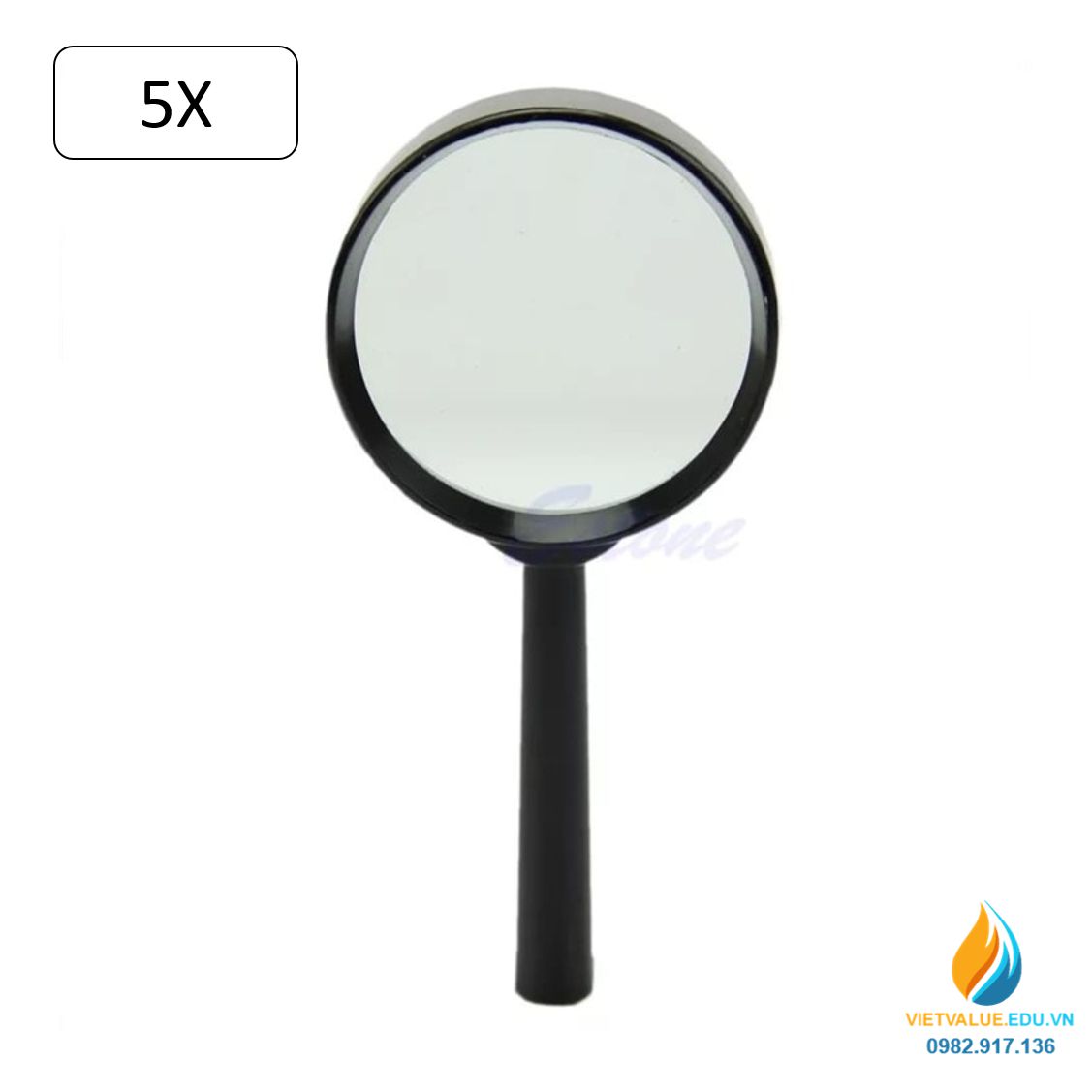 Kính lúp quang học, đường kính 5cm, viền nhựa, độ phóng đại 5 lần
