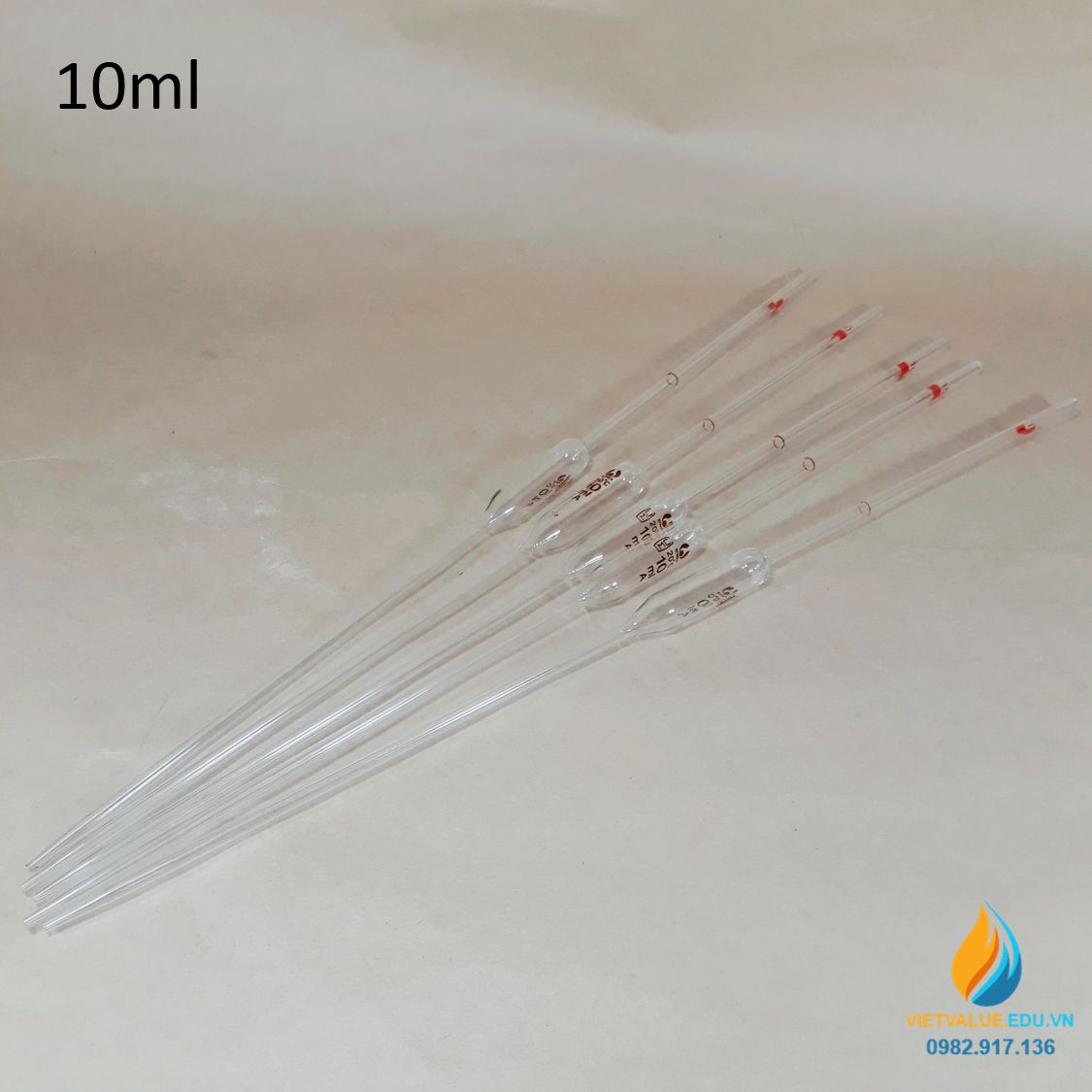 Pipet bầu thủy tinh 10ml, pipet bầu hút định lượng hút chính xác