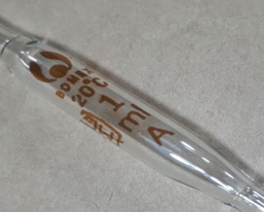 Pipet bầu thủy tinh 1ml, pipet bầu hút định lượng hút chính xác