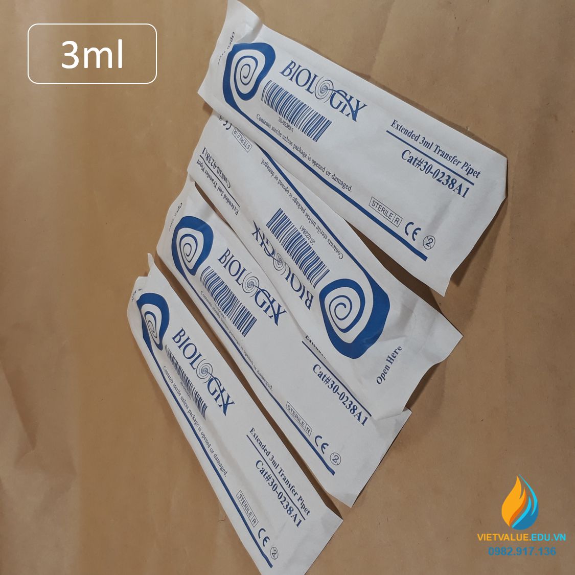 Pipet paster nhựa, dung tích hút 3ml, tiệt trùng hoàn toàn, hãng Biologix Mỹ