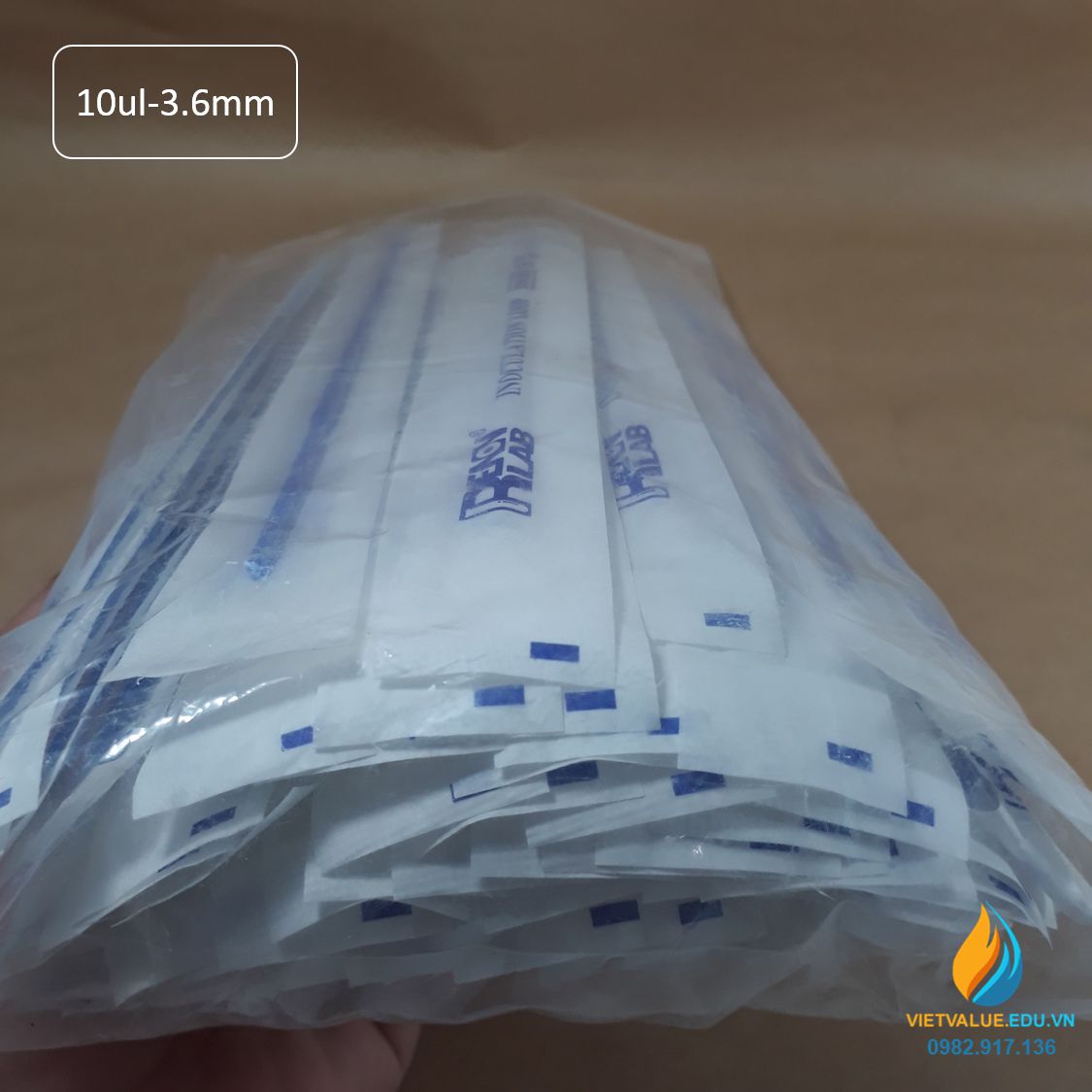 Que cấy vi sinh 10ul đầu tròn 3,6mm, nhựa tiệt trùng dùng 1 lần, gói 100 cái