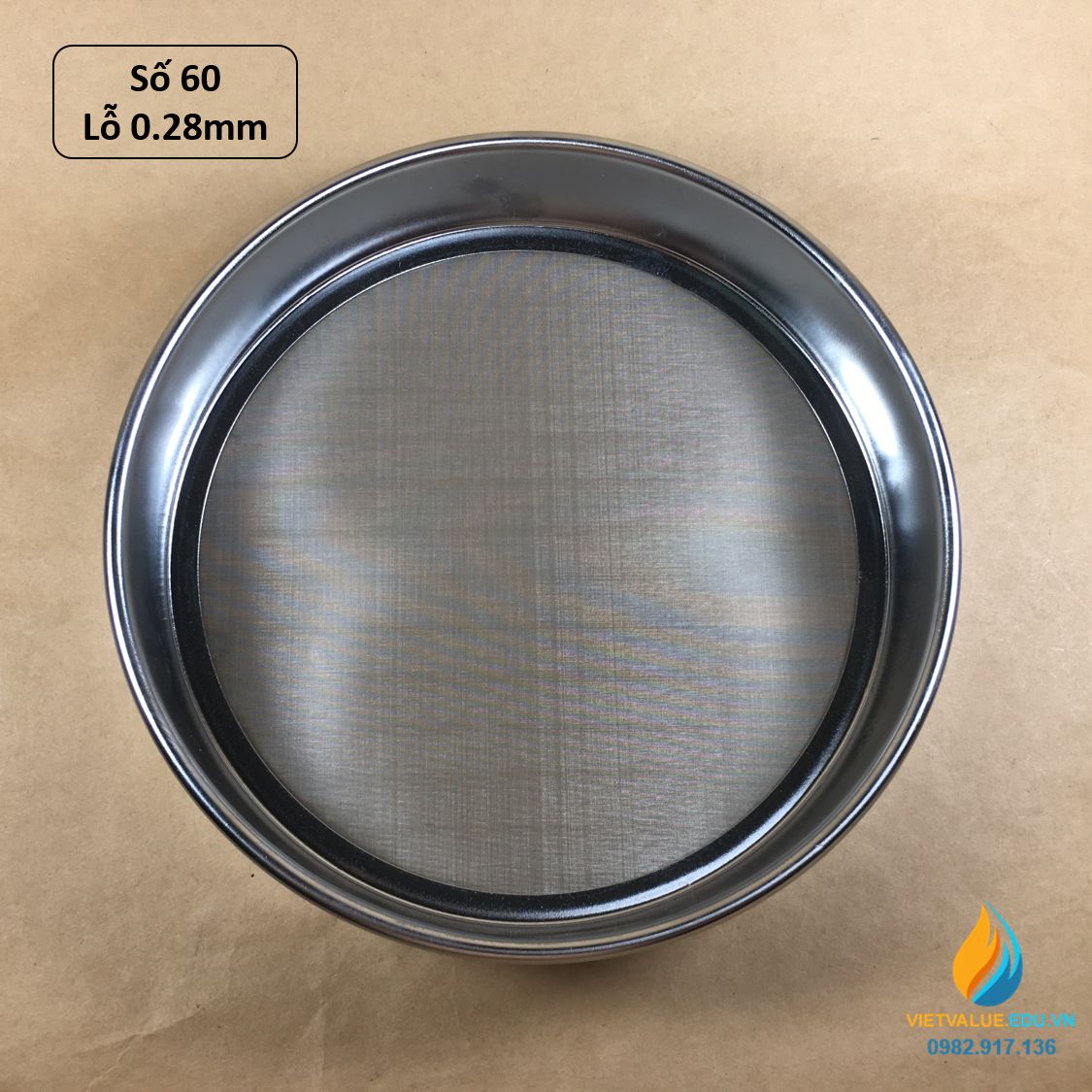 Sàng rây tiêu chuẩn đường kính 20cm kích thước mắt sàng 0.28mm, mã sàng số 60