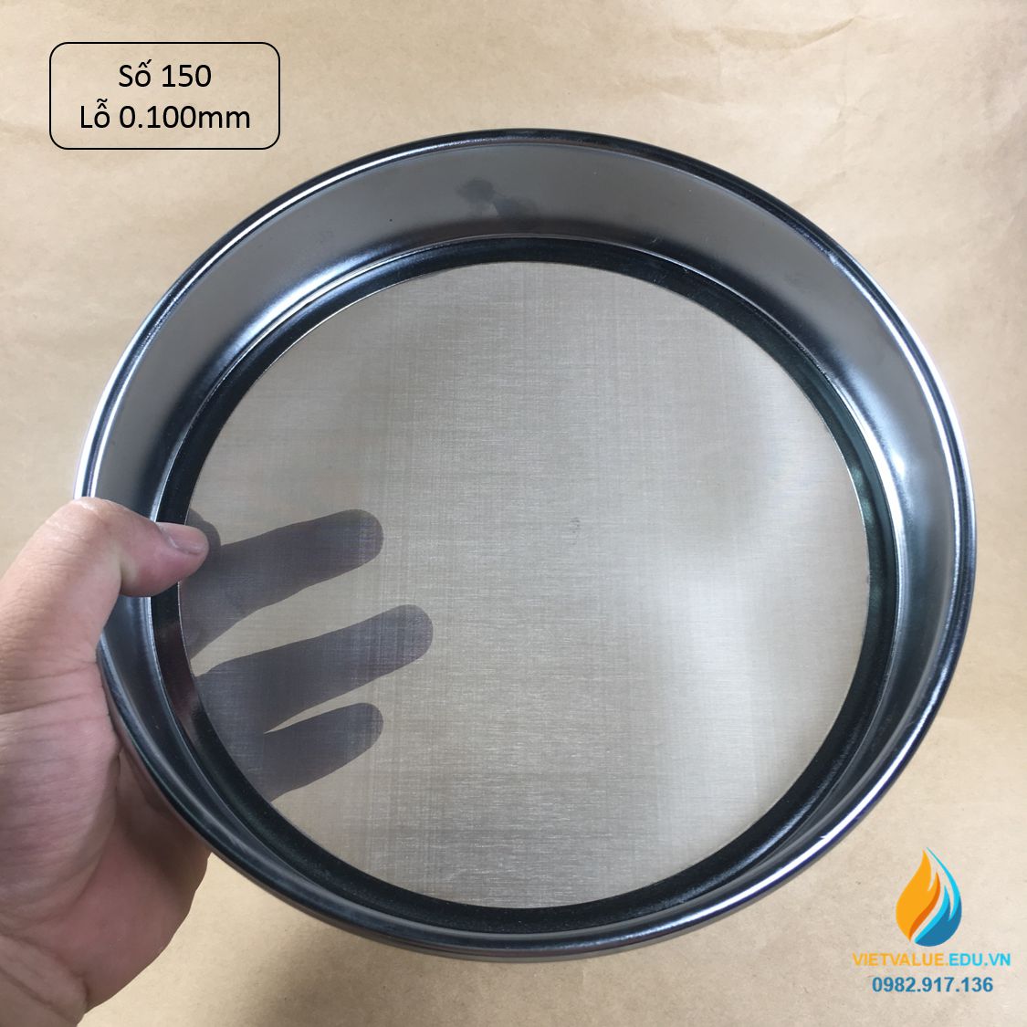 Sàng rây tiêu chuẩn đường kính 20cm kích thước mắt sàng 0.100mm, mã sàng số 150
