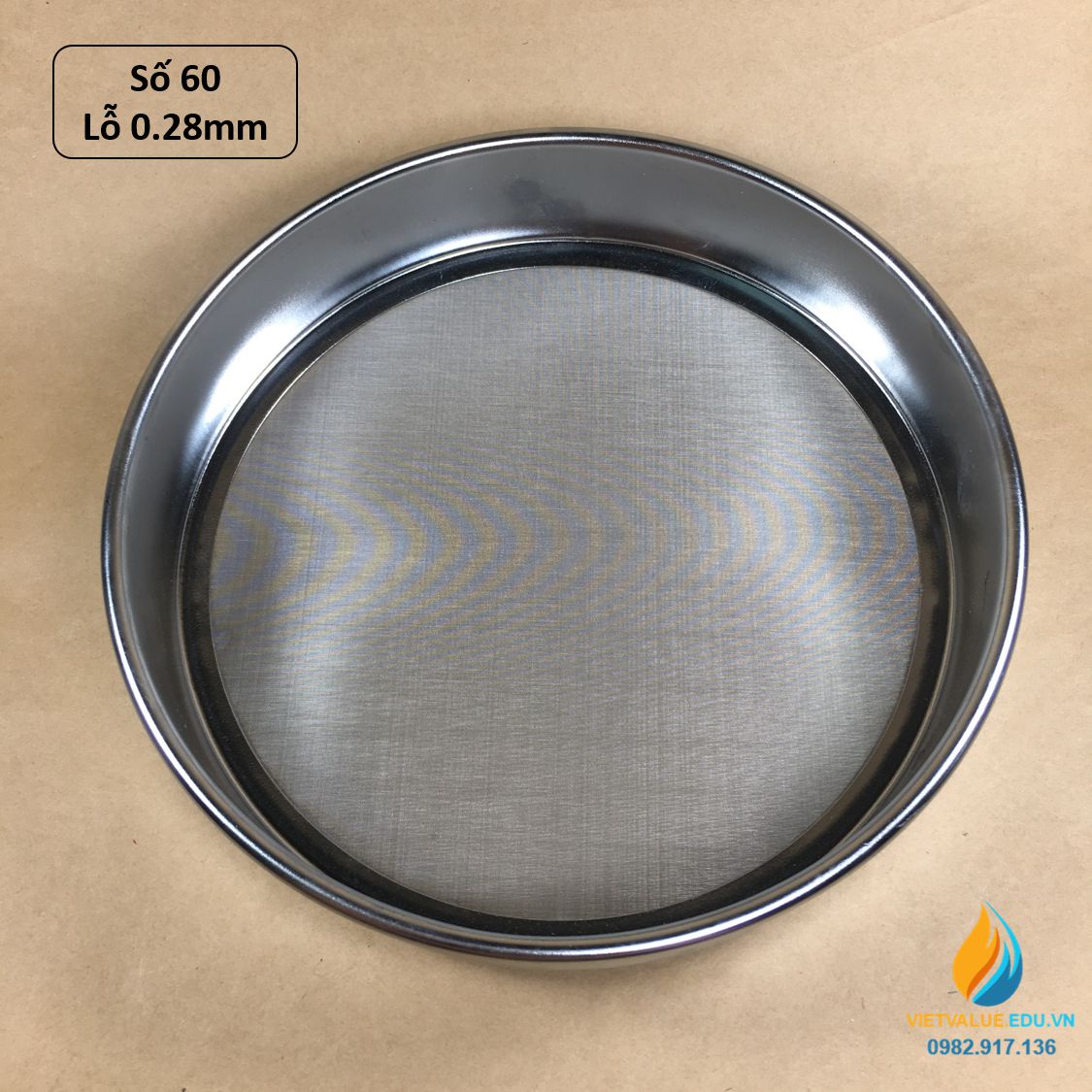 Sàng rây tiêu chuẩn đường kính 20cm kích thước mắt sàng 0.28mm, mã sàng số 60