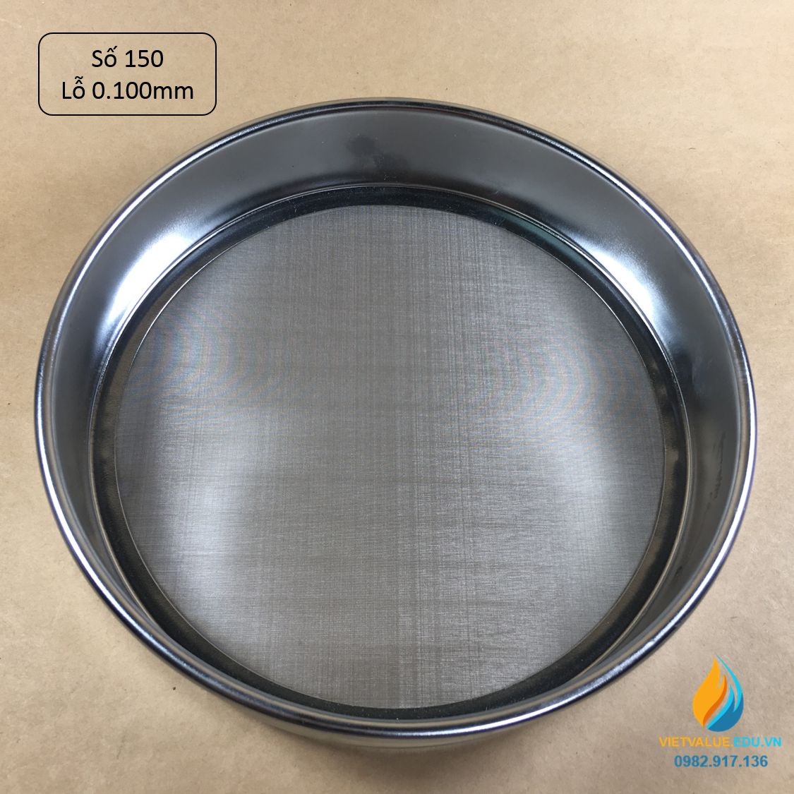 Sàng rây tiêu chuẩn đường kính 20cm kích thước mắt sàng 0.100mm, mã sàng số 150